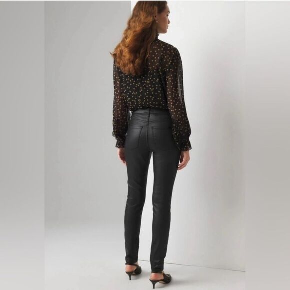 Banana Republic Coated Black Skinny Jeans Leggings Sz 31/32 NWT - Picture 2 of 11